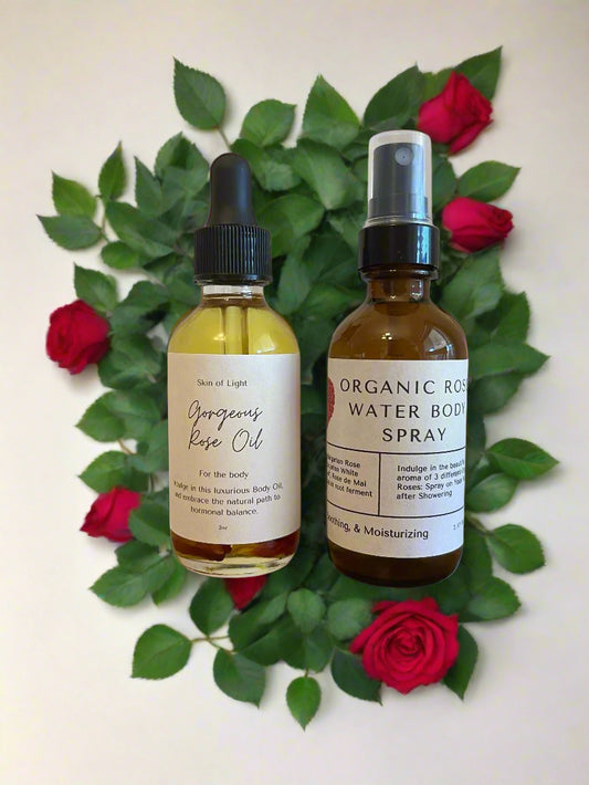 Gorgeous Rose Oil + Organic Rose Spray Body Duo