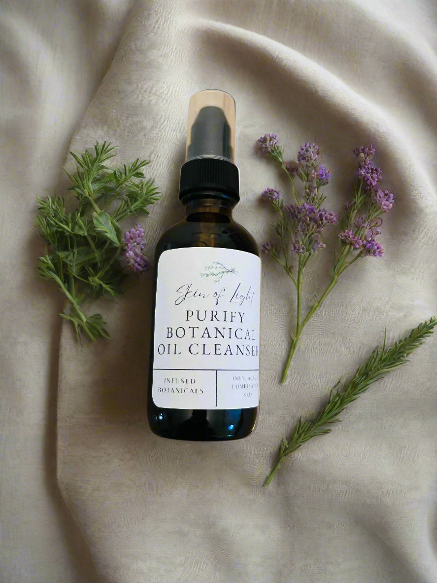 Skin Of Light's Purify Botanical Oil Cleanser is herbal-infused