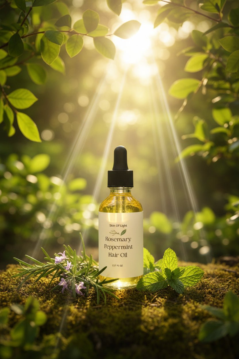 Rosemary Peppermint Hair Oil - Natural Hair Growth Oil - Skin of Light