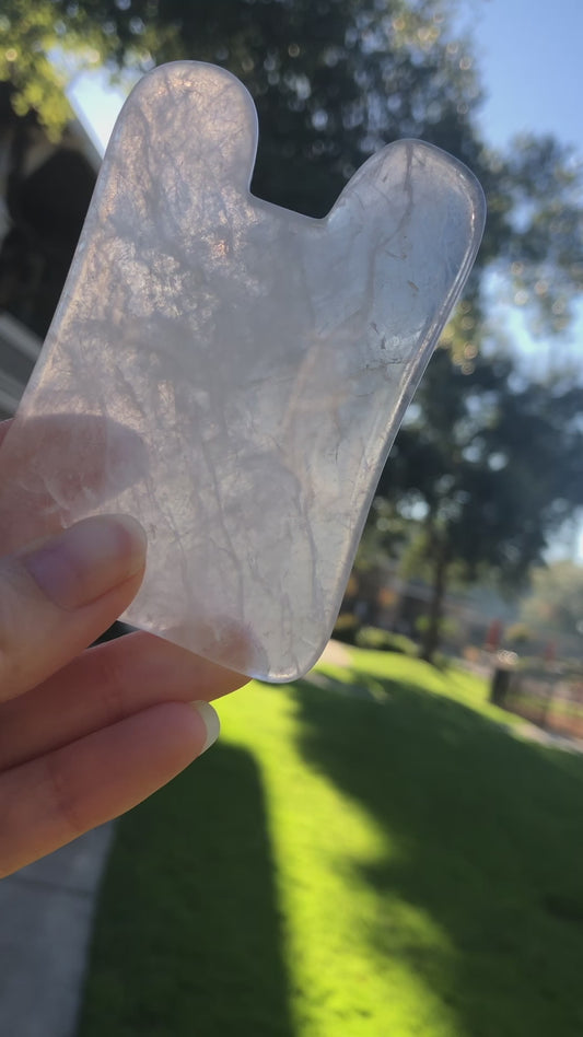 Skin Of Light Clear Quartz Concave Gua Sha