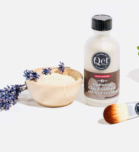 Qēt Botanicals Hydrating Clay Exfoliant with Tea & Lavender - Skin of Light 