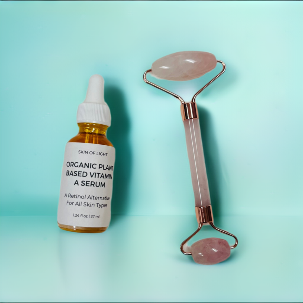 Natural Rose Quartz Facial Roller - Skin of Light 